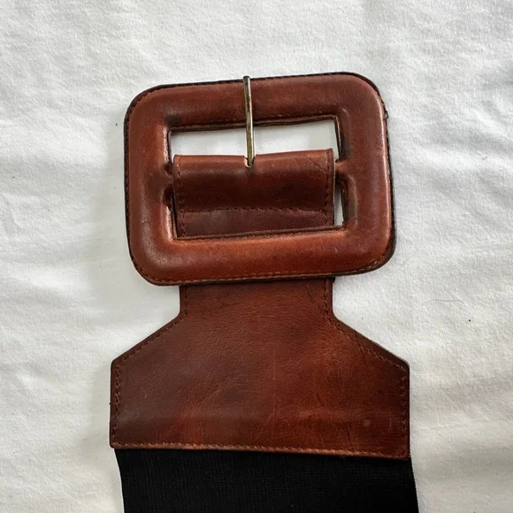 Brown and Black Leather belt size L - Picture 4 of 8